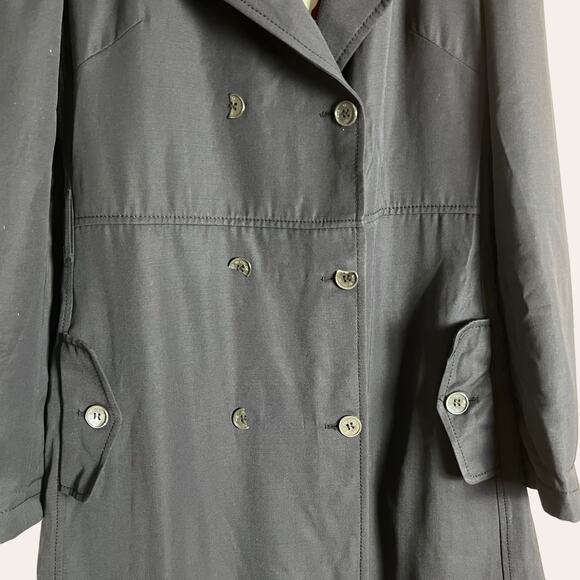 See by Chloe Vintage Y2K Black Double Breasted A-Line Trench Coat Size 10 - Picture 3 of 14